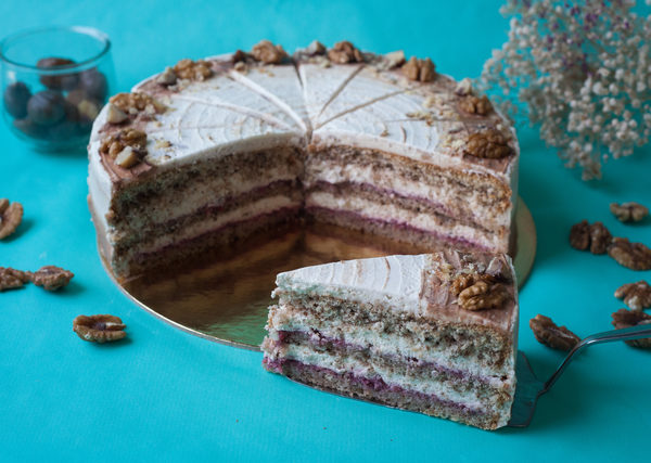 Orechovo gaštanová torta